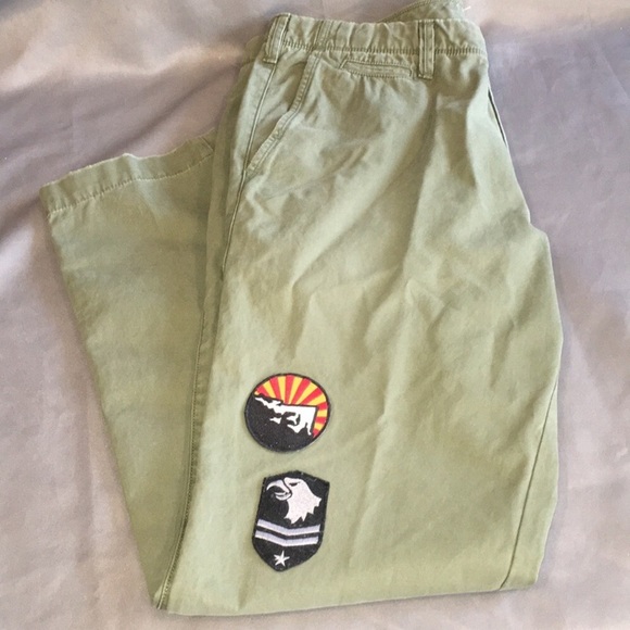 GAP Other - Gap NWT Army Green Patched Slim Khakis 36/32